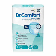 Акція на Підгузки-труси для дорослих Dr.Comfort розмір L (100-150 см), 30 шт від Eva