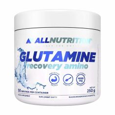 Акция на Дієтична добавка амінокислоти в порошку AllNutrition Glutamine Recovery Amino Глютамін, Лимон, 250 г от Eva