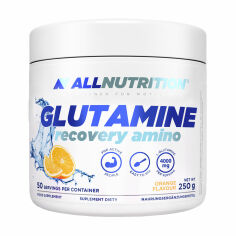Акция на Дієтична добавка амінокислоти в порошку AllNutrition Glutamine Recovery Amino Глютамін, Апельсин, 250 г от Eva