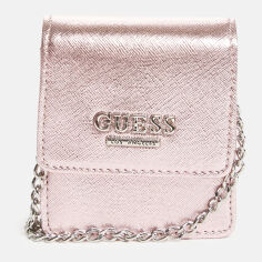 Акция на Сумка крос-боді через плече жіноча зі штучної шкіри Guess 141644555 Рожева от Rozetka