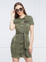 Акція на Сукня-сорочка коротка літня жіноча Guess 373157625 XS Зелена від Rozetka