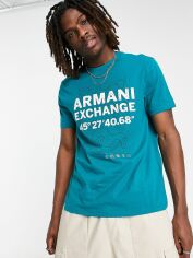 Акция на Футболка чоловіча Armani Exchange 531354225 L Зелена от Rozetka