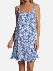 Акция на Нічна сорочка жіноча бавовняна Ralph Lauren 87551859 L Блакитна от Rozetka