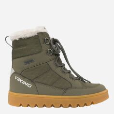 Акція на Дитячі зимові черевики для хлопчика Viking Fleek Warm GTX Zip 3-93810-9237 34 Темно-зелені від Rozetka