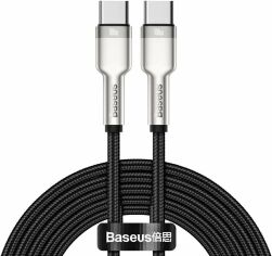 Акция на Baseus Cable USB-C to USB-C Cafule Metal 100W 2m Black (CATJK-D01) от Y.UA