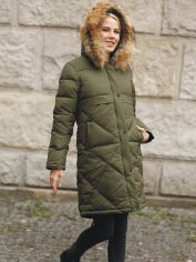 Акція на Парка зимова з хутром жіноча PERSO BLH919079F L Хакі від Rozetka