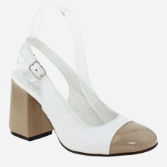 Акція на Жіночі туфлі Classic Style R2085 37 23.5 см Білий/Кавовий від Rozetka