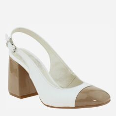 Акція на Жіночі туфлі Classic Style R2085-1 37 23.5 см Білий/Кавовий від Rozetka