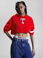 Акція на Худі оверсайз жіноче Tommy Jeans DW0DW16122-XNL M Бордове від Rozetka