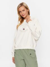 Акция на Світшот жіночий Tommy Jeans DW0DW16137-YBH M Білий от Rozetka