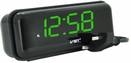 Акція на Настільний годинник з будильником VST VST-738 Light Green Light від Rozetka