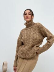 Акція на Светр в'язаний оверсайз жіночий ARTKNIT Олівія One Size Карамель від Rozetka