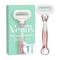 Акция на Станок для бритья Gillette Venus Extra Smooth Sensitive RoseGold с 1 сменным картриджем от Podushka