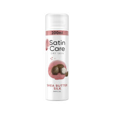 Акція на Гель для бритья Satin Care для сухой кожи 200мл Масло ши и шелк від Podushka