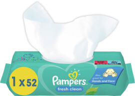 Акція на Детские влажные салфетки Pampers Fresh Clean 52 шт від Podushka
