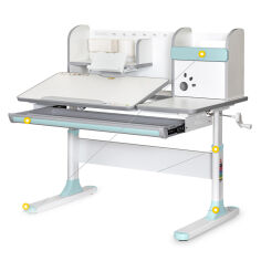 Акція на Детский стол Mealux Vancouver Multicolor BL BD-620 W/G MC + BL с полкой від Podushka