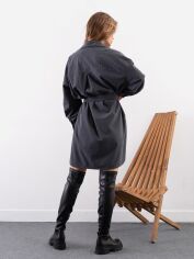 Акція на Плаття-сорочка міді жіноче ISSA PLUS SA-496 L/XL Темно-сіре від Rozetka