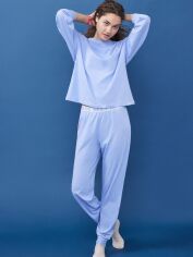 Акція на Піжама (світшот + штани) жіноча бавовняна Hi&Bye Hb Blue Logo Pj 9526810 XS Синя від Rozetka