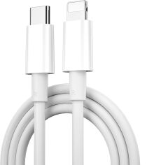 Акція на Wiwu Cable USB-C to Lightning Classic 30W 1.2m White (WI-C008) від Stylus