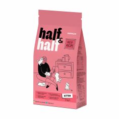 Акція на Сухий корм для кошенят Half&Half із яловичиною, 2 кг від Eva