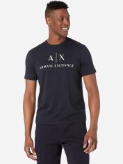 Акція на Футболка бавовняна довга чоловіча Armani Exchange 548344582 S Синя від Rozetka