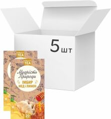 Акция на Упаковка Фруктовий чай у пакетиках Мудрість Природи Імбир, мед, лимон 20 х 5 шт. от Rozetka