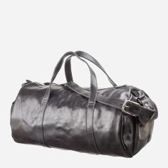Акция на Чоловіча шкіряна сумка-боулер Grande Pelle leather-11048 Чорна от Rozetka