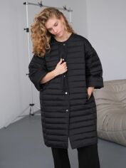 Акція на Куртка демісезонна довга жіноча Season 084-0 08408537 XL Чорна від Rozetka