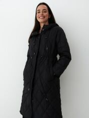 Акция на Пальто-куртка демісезонне подовжене з капюшоном жіноче Mohito 1363O-99X 36 Чорне от Rozetka