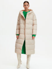 Акция на Пальто-куртка довге демісезонне з капюшоном жіноче Reserved 0783M-02X 44 Кремове от Rozetka