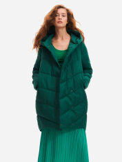 Акция на Пальто-куртка демісезонне подовжене з капюшоном жіноче Reserved 2638O-77X 42 Зелене от Rozetka