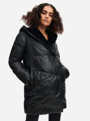 Акція на Пальто-куртка демісезонне подовжене з капюшоном жіноче Reserved 1569N-99X 36 Чорне від Rozetka