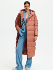 Акция на Пальто-куртка довге демісезонне з капюшоном жіноче Reserved 0783M-24X 44 Персикове от Rozetka