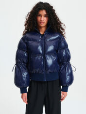Акція на Куртка демісезонна коротка жіноча Reserved 9126Q-59X L Темно-синя від Rozetka