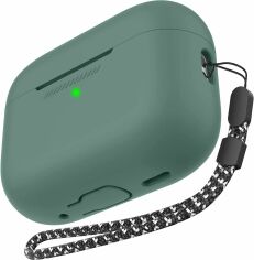 Акция на Чехол для наушников AhaStyle Silicone Case with strap Midnight Green (X003E46FGX) for Apple AirPods Pro 2 от Stylus
