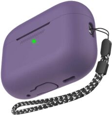 Акция на Чохол для навушників AhaStyle Silicone Case with strap Dark Purple (X003ECKN77) для Apple AirPods Pro 2 от Y.UA