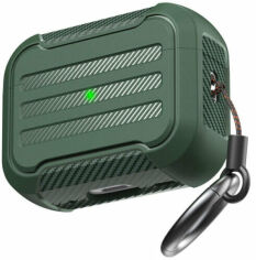 Акція на Чохол для навушників AhaStyle Rugged Protective with strap Midnight Green (X003KE4A7N) for AirPods Pro 2 від Y.UA