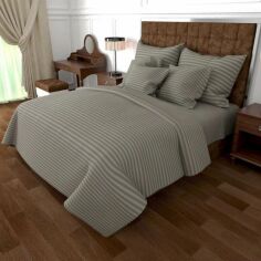 Акция на Комплект постільної білизни MirSon Полуторний Євро 160 x 220 17-0601 Stripe Gray Бязь от Rozetka