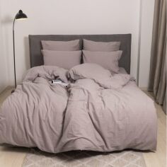 Акція на Комплект постільної білизни MirSon Євро 200х220 см Gray beige Варена бавовна від Rozetka
