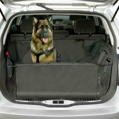 Акція на Защитная накидка Flamingo Car Safe Deluxe в багажник авто для собак, нейлон 165x126 см черная (5331473) від Stylus