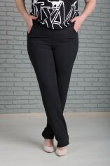 Акція на Жіночі літні стретчеві штани з американського крепу 4717 Zeta-m чорні розмір 54 від Rozetka