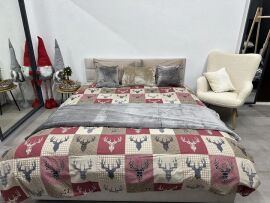 Акція на Комплект постільної білизни Novita Євро 210x220 см 29345/2 Олені на червоному Ecotton Фланель від Rozetka