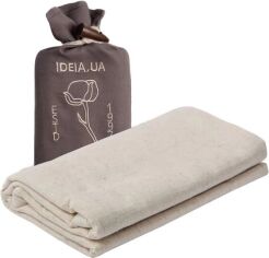 Акция на Простирадло IDEIA Льон натуральна тканина 240х260 см в упаковці бежеве от Rozetka