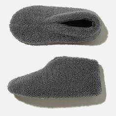 Акція на Жіночі домашні капці-чобітки утеплені із закритим носком Uniqlo 885207063 36-38 Сірі від Rozetka