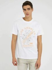 Акція на Футболка бавовняна довга чоловіча Guess 259993814 XL Біла від Rozetka