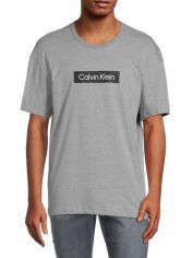 Акція на Футболка бавовняна довга чоловіча Calvin Klein 334330881 S Сіра від Rozetka