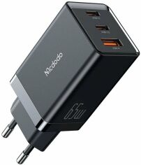 Акція на Mcdodo Wall Charger 2xUSB-C+USB CH-1540 GaN5 Mini 65W Black від Stylus