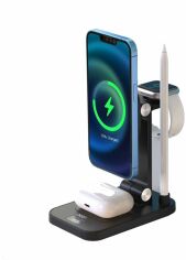 Акция на Xo Wireless Charger TK23 4in1 15W Black for iPhone 15 I 14 I 13 I 12 series, Apple Watch and Apple AirPods от Stylus
