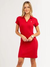Акция на Сукня-футболка коротка літня жіноча U.S. Polo Assn 215904-6800A(RYTHMIC RED) XS Червона от Rozetka