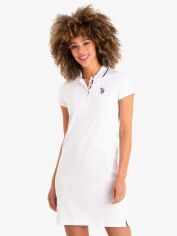 Акция на Сукня-футболка коротка літня жіноча U.S. Polo Assn 214980-ZH00A(OPTIC WHITE) XS Біла от Rozetka